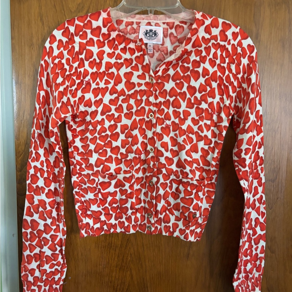 Juicy Couture Red Heart Knit Sweater